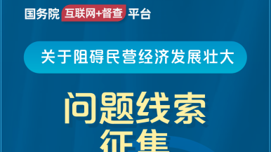 可以看美女操逼的网站国务院“互联网+督查”平台公开征集阻碍民营经济发展壮大问题线索